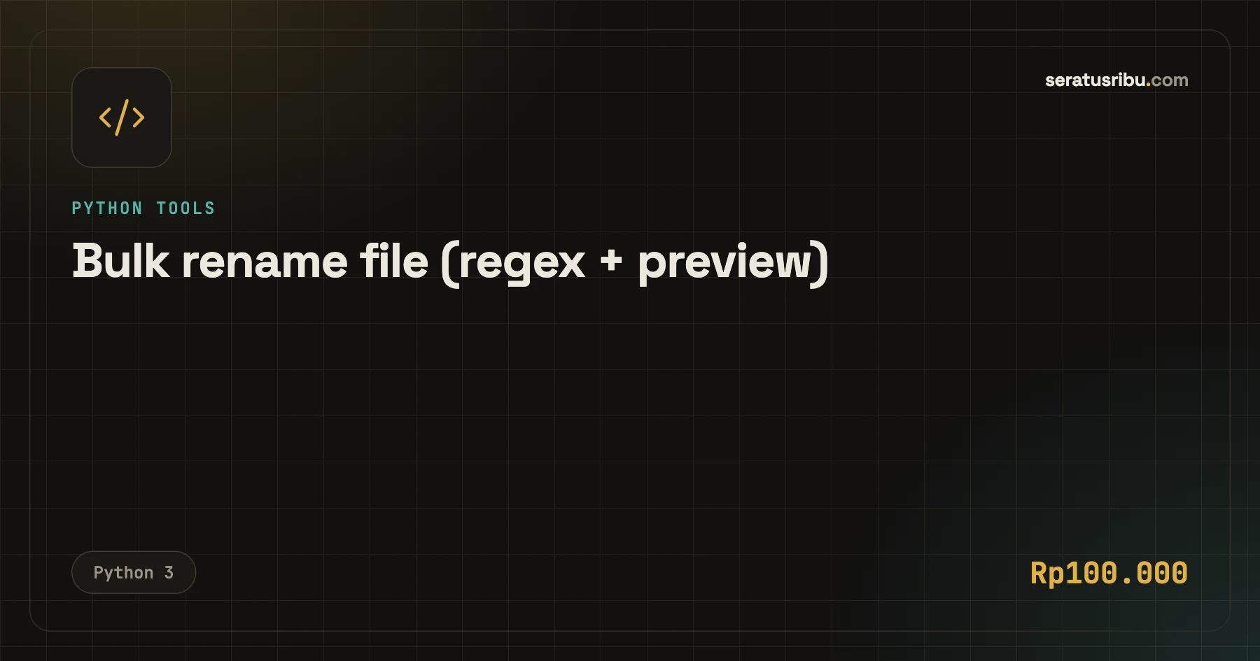 Bulk rename file (regex + preview)