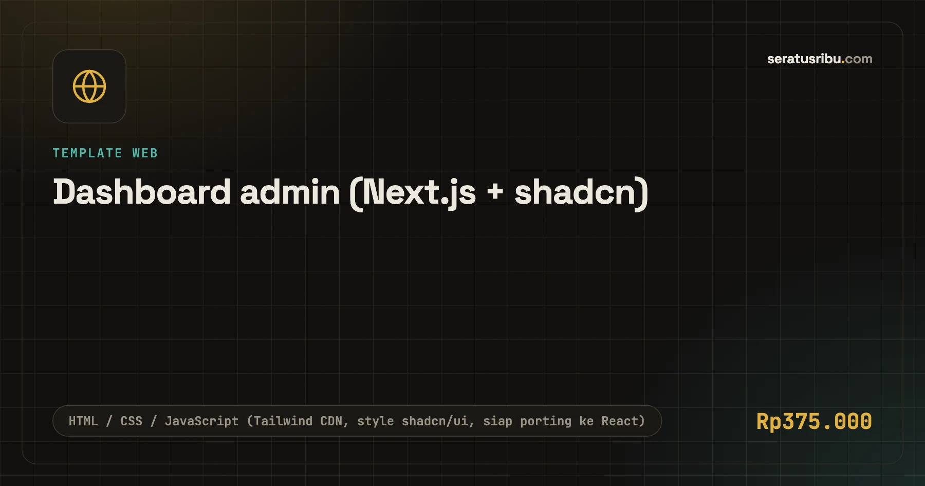 Dashboard admin (Next.js + shadcn)