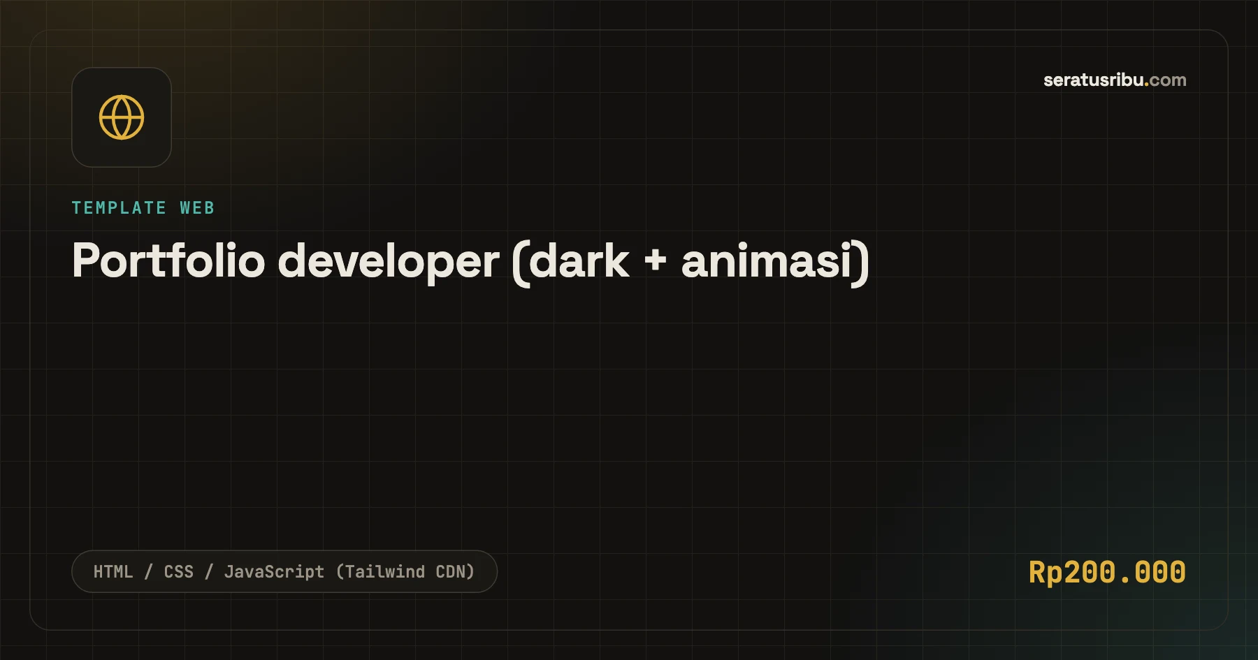 Portfolio developer (dark + animasi)