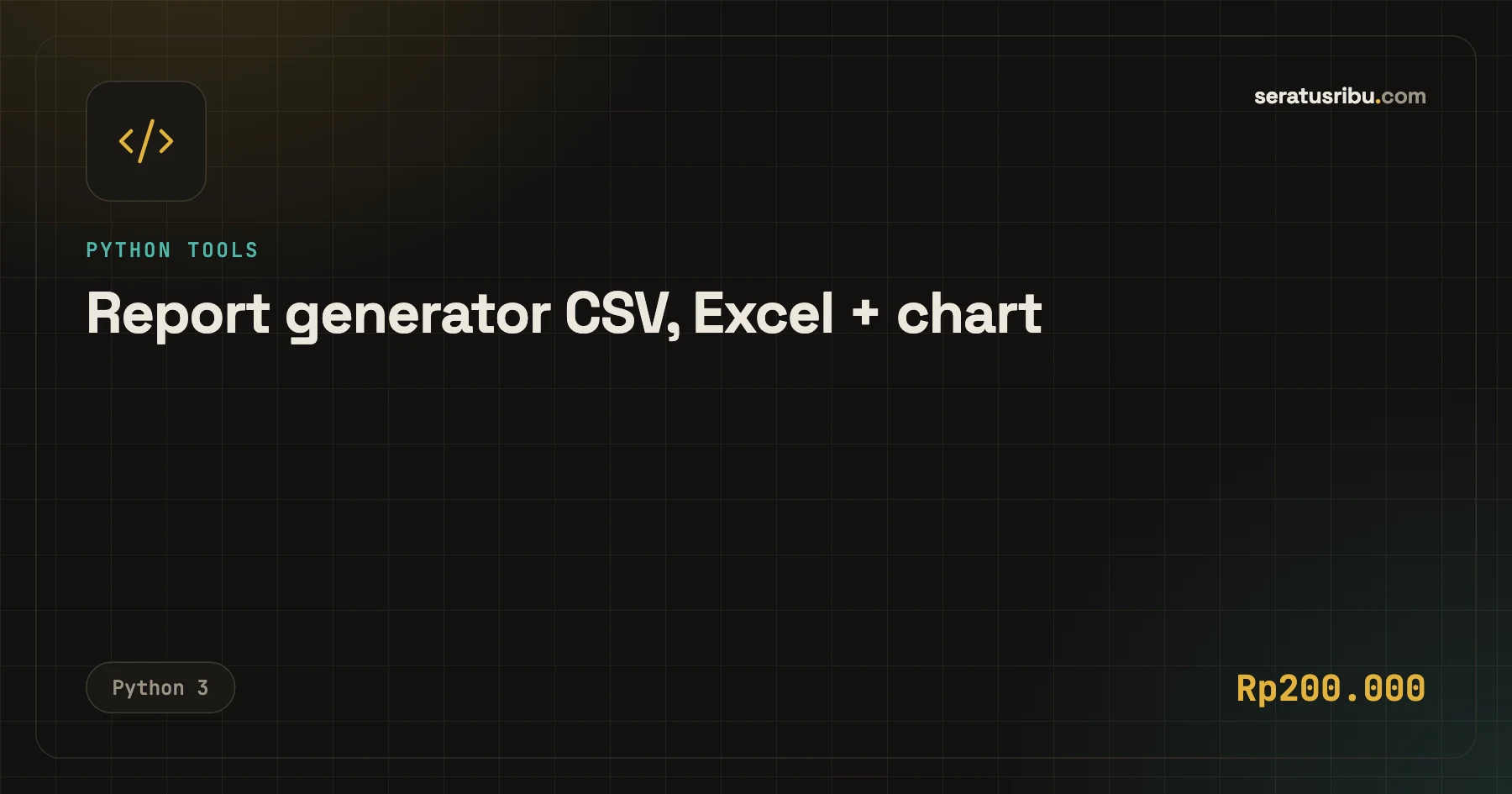 Report generator CSV, Excel + chart