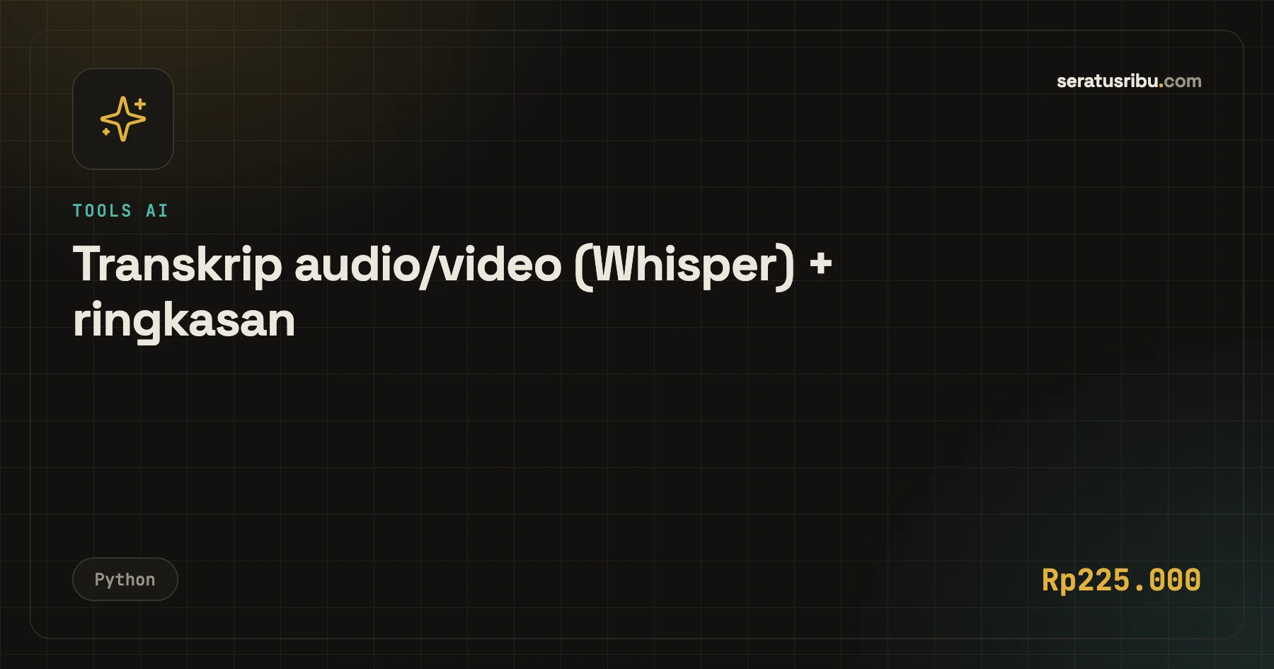 Transkrip audio/video (Whisper) + ringkasan